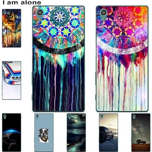 I am alone Phone Case For Sony Xperia Z1 Z3 Z4 Compact Z5 Z5 Mini Z5 Compact Bags Fashion Color Cartoon Printed Paint Mobile