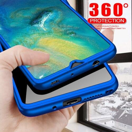 Luxury 360 Full Cover For Huawei Honor Y5 Y7 Pro Y9 2019 TPU Case For Honor 8C 8X Max 7A Honor 10 Lite Case With Tempered Glass