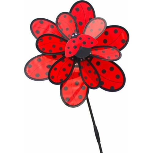 Kids Double Layer Beetle Windmill Wind Spinner Pinwheel Home Garden Yard Decor GXMB
