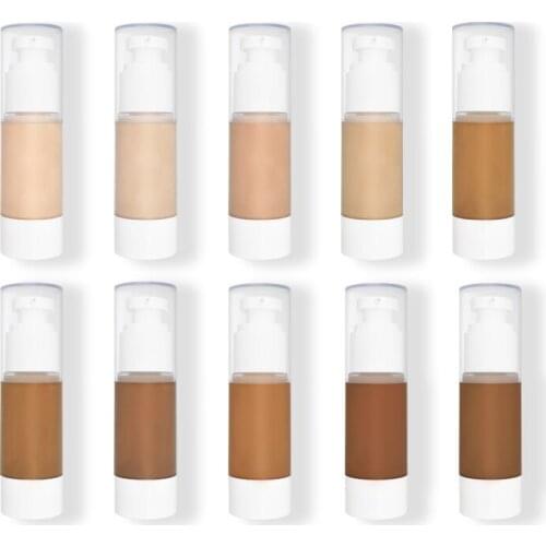 Two-color Transparent Round Bottle Whitening Liquid Foundation Bulk Cosmetics Private Label Custom Makeup