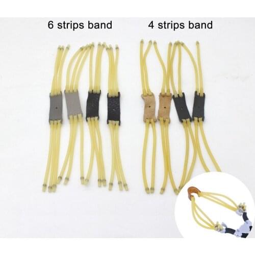 10pcs Outdoor Four Strips/Six Strips 3050 Elastica Bungee Rubber Band for Slingshot Hunting Catapult Replacement