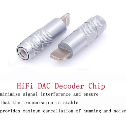 HiFi DAC Decoder Chip Adapter for C100 to 3.5mm Female Connector Jack for lightning iOS 13 Earphone 3.5mm Amplifier