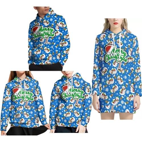 HYCOOL Xmas Wholesale Girls Boys Looney Tunes Christmas Clothes Mother Kids Hoodie Set 4pcs Mom And Me Family Matching Outfits