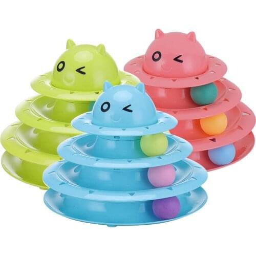 Cat Toy Interactive Ball 3 Colors Pet Tower Toy of Tracks 3 Level Assembly Cat Track Toy Hot Kitten Dog loves toys Dropshipping
