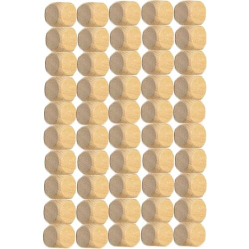 50PC 20MM Wooden Cubes Crafts Blank Dice Set Six Sides Wood Square Blocks for Puzzle Making Crafts and DIY