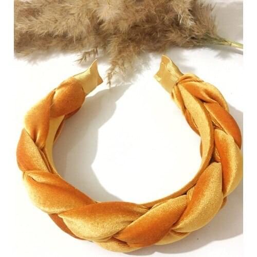 Fashion Women Braided Velvet Crown Hair Band accessories wide shiny weaving Hairbands braided headband hair fashion hair bands