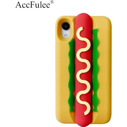 Cute Hot dog Soft Silicone Phone Case for iPhone 12 Pro 11 6 7 8 Plus XR XS MAX SE 2020 Burger Phone Case Cover Soft Rubber Bag