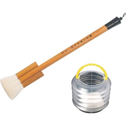 YYDS Portable Sheep Hair Hake Brush Bamboo Handle Wool Brush Watercolor Brush Shading Pen Soft Brush Head Art Lovers