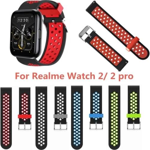 Suitable for Realme Watch 2/2 pro 22mm two-tone vent pin buckle strap Smart Electronics Wearable Devices Portable strap