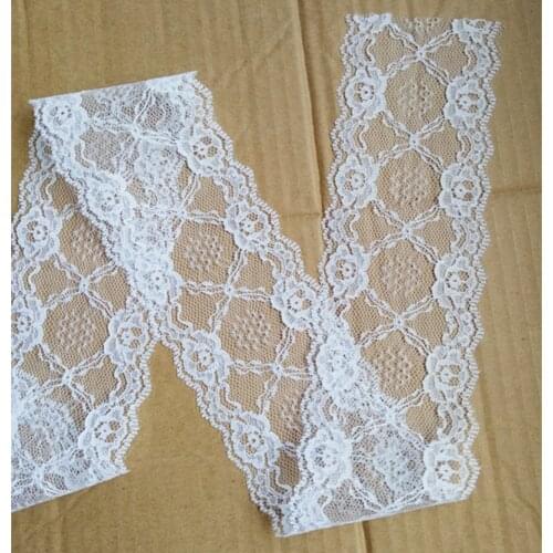 Width 76mm white 8yards Embroidered Net Lace Trim fabric Garment ribbon headband wedding gift DIY Accessories GH-63214