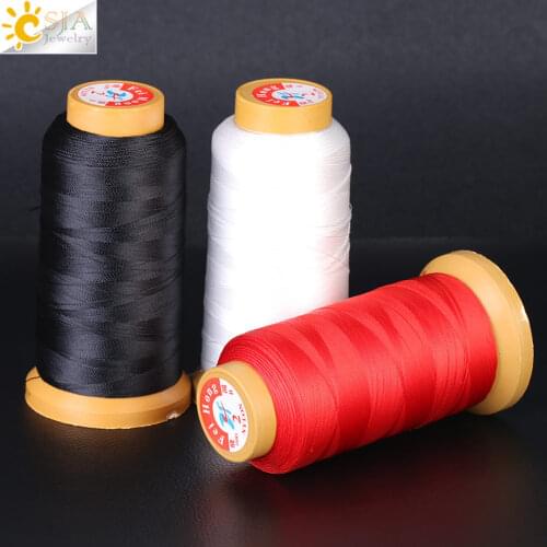 CSJA 1000M Polyamide Cord 210D Nylon Sewing 2-Strand Thread Roll Jewelry DIY Making High Quality No Elastic Silk String F390