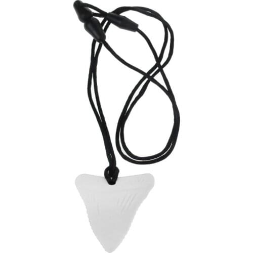 Shark Tooth Silicone Teething Necklace Baby Gender Neutral Chew Necklace Sensory Teether Pendant BPA Free Beads Q1FE
