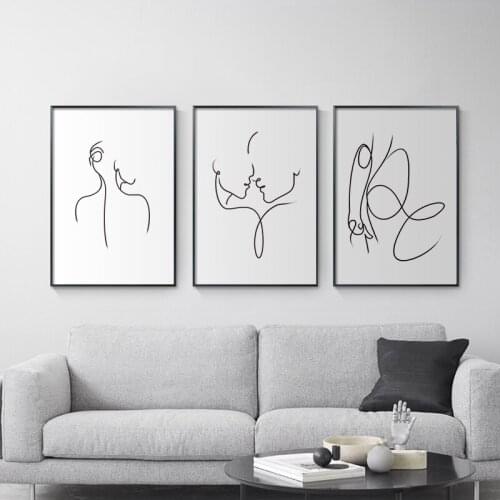 Modern Abstract Picture Home Decor Nordic Canvas Painting Wall Art Figure Line Drawing Poster and Print for Living Room Bedroom