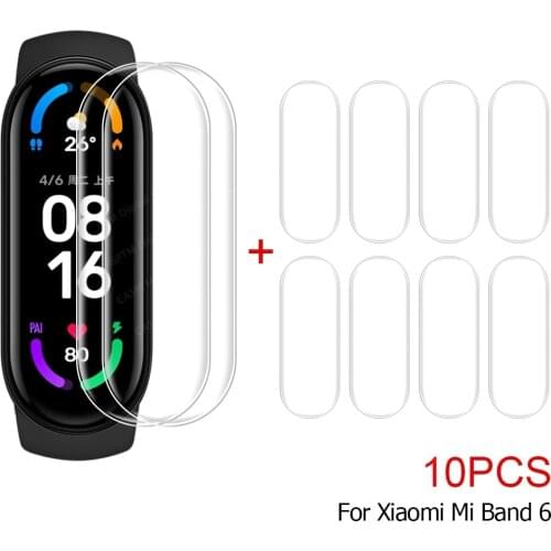 10Pcs/Pack Film For Xiaomi Mi Band 6 5 4 Screen Protector Protective Film Miband 5 4 Full Cover Screen Protection Accessories