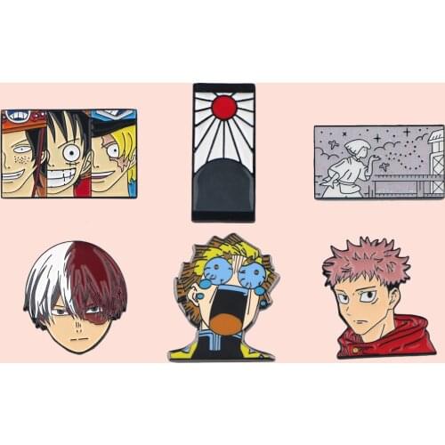 ZF2409 Anime Jewelry Enamel Pins And Brooches Cartoon Creative Metal Denim Hat Badge For Friends Kids