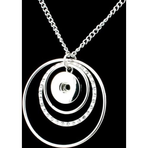 Snap Jewelry Metal Round Pendant Necklaces Fit DIY 18MM Snap Buttons Necklaces Wholesale Women