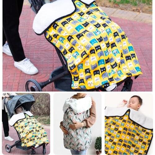 Winter Windproof Warm Baby Stroller Sleeping Bag Waterproof Flannel Swaddle Knit Wraps Blanket Pram Pushchair Blankets 68*81cm