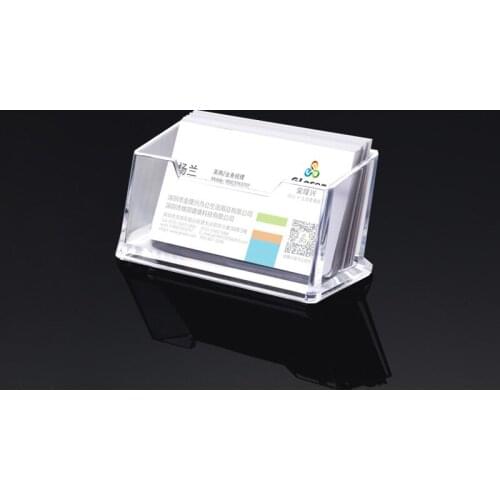1Pc Desk Accessories Transparent Acrylic Counter Top Display Stand Photo Holder Business Card Holders Desk Stand Office Supplies