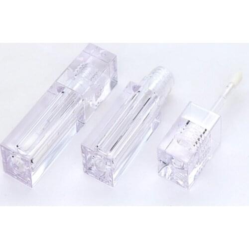 100pcs/lot Empty 6.9ML Square Lip gloss Tubes Transparent Lip Gloss Tubes Lipstick Tubes Clear C120