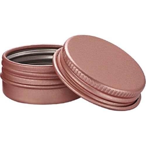 100Pcs 15g 5g 10g 30g Rose Gold Aluminum Cream Jar Lip Scrub Container Makeup Lip Gloss Empty Cosmetic Metal Tins Containers