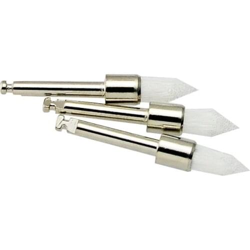 100 PCS Dental White Nylon Polishing Brush Polisher Prophy Brush Tapered Type 2.35mm