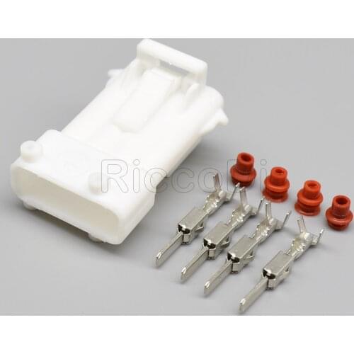 15Set White Tyco Amp 4 Pin Way Sealed Male Waterproof Auto Electric Connector Oxygen Sensor Plug For QQ Citroen 144998-5