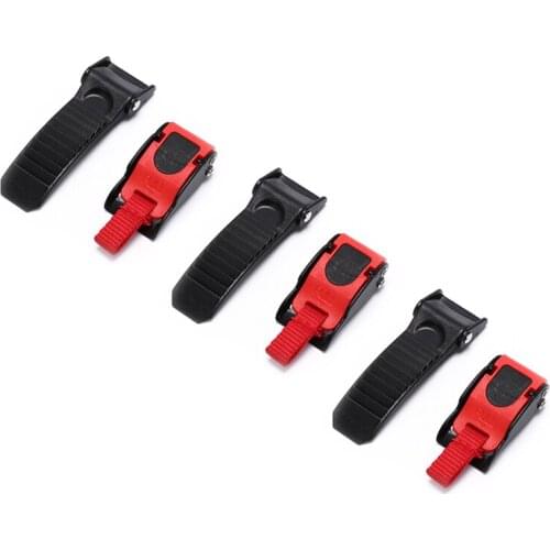 3pcs/lot Plastic Motorcycle Helmet Speed Clip Helmet Buckle Chin Strap Quick Release Pull Buckle Black+Red