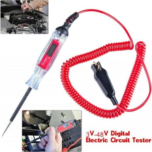 3V-48V Digital Electric Circuit LCD Tester Car Boat Truck Voltage Power Probe for Cars, Boats, Trailers, Motorcycles