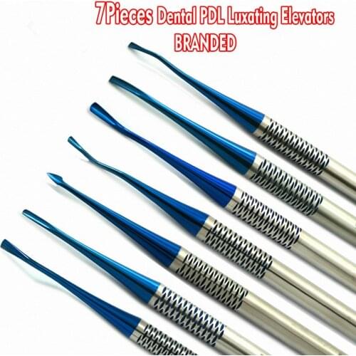 7 pcs/set Dental Tooth Extracting Tools Set Titanium Alloy Implant Instrument Dental Elevator Set Dental Extraction Root Tooth
