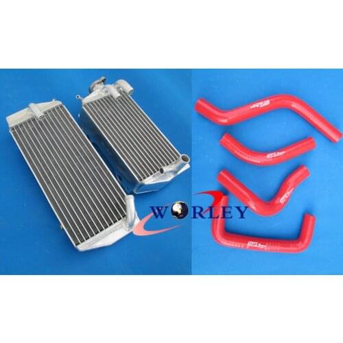 FOR SUZUKI RMZ450 RMZ 450 2005 05 Aluminum radiator and RED hose