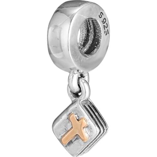 CKK 14K Gold Bible Dangle Charm 925 Sterling Silver Beads Original Jewelry Fits For Bracelets & Bangle