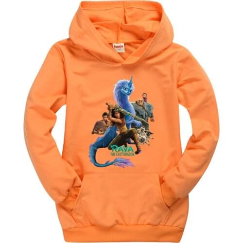 Kids Raya and The Last Dragon Hoodies Girls Boys Cartoon Sweatshirt Cotton Tops Children Clothes Long Sleeve Pullover Outfits