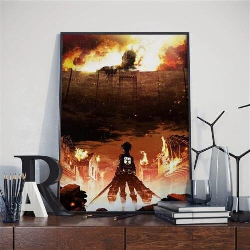 Home Decoration Canvas Attacking Giant Paintings Pictures Wall Artwork Printed Anime Modular Poster No Framework For Living Room
