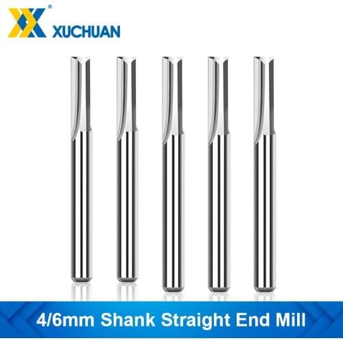 1pc 2 Flute Straight Slot Milling Cutter 4/6mm Shank Tungsten Carbide End Mill PCB Engraving Bit CNC Router Bit