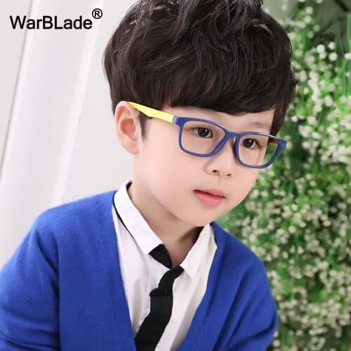 TR90 Flexible Kids Eyeglasses With Lanyard Square Frame Glasses For Child Boys Girls Degree Myopia Optical Frames WarBLade