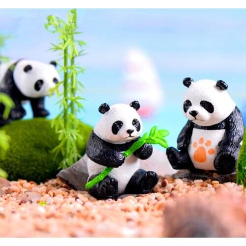 Giant Panda Micro Landscape Meaty PVC Handicraft Cake Accessories Creative Home Chinese Doll Gardening Pieces Lucky Cat