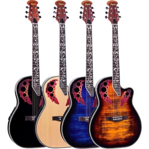 41 inch Folk Guitar Kit 6 String Electric Acoustic Guitar pruce Pickup Fingerboard Crack Guitar For Beginners Adults AGT152