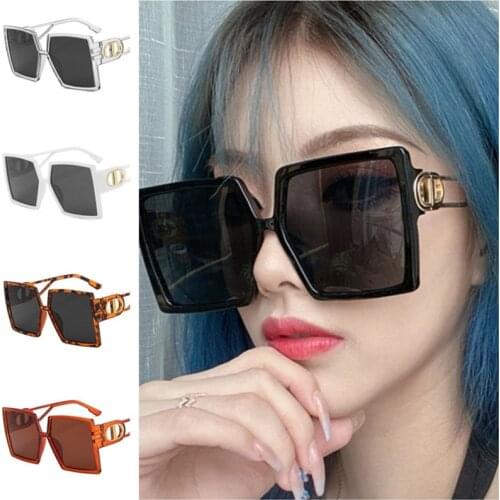 Fashion Personality Sunglasses Hollow Design Sun Glasse Square Goggles Anti-UV Spectacles Oversize Frame Eyeglasses Adumbral A