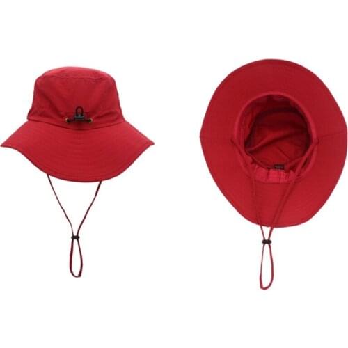 Mens Summer Bucket Cap Cowboy Fedora Hat Wide Brim Adjustable Fishing Beach