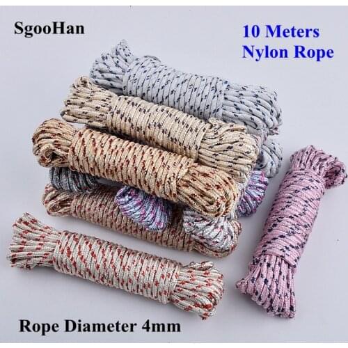 10m Nylon Rope Rainproof cloth Tarpaulin Fixing Sunshade Net Installation Ropes Home Clothesline Fruit Tree Branch Pulling Rope
