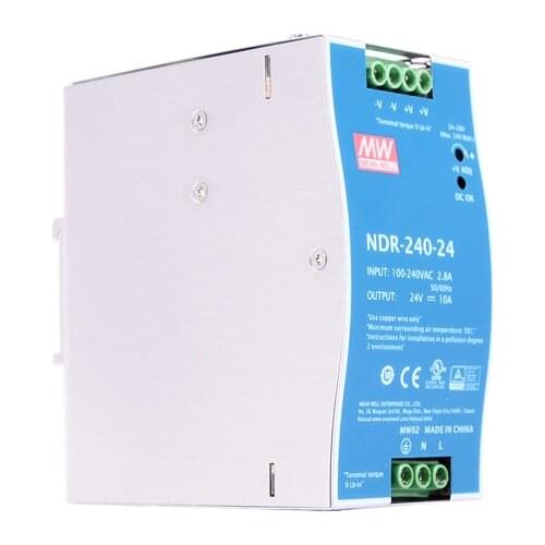 Original Mean Well NDR-240-24 meanwell DC 24V 10A 240W Single Output Industrial DIN Rail Power Supply