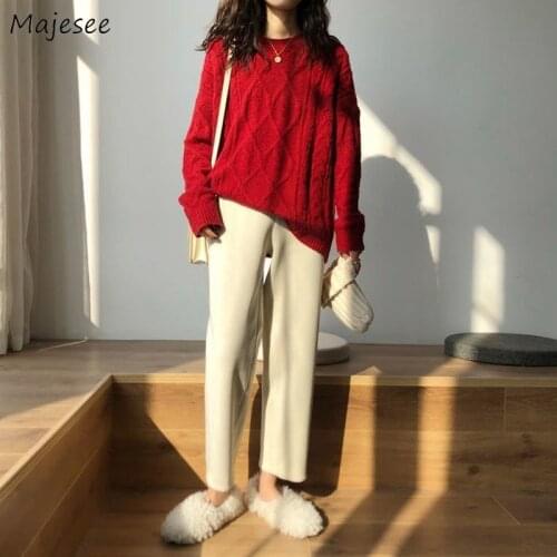 Casual Pants Women Plus Size 5XL Loose Solid Corduroy High Waist Elasticity All-match Chic Vintage BF Streetwear Autumn Female