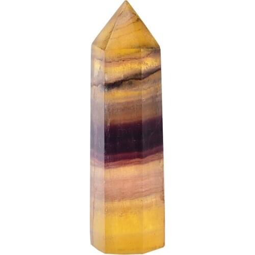 1PC Natural Yellow Fluorite Crystal Point Healing Stone meditation Reiki Obelisk Home Decoration Polished Quartz Crafts Gift