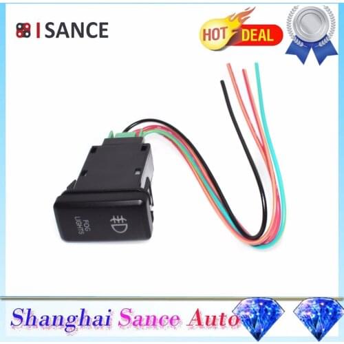 ISANCE Fog Light 12V Push Switch Blue For Toyota FJ Cruiser Fortuner Hilux Tacoma Highlander Tundra 4Runner Prado Land Cruiser