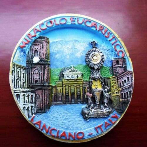 QIQIPP Italy Lansianu Municipal Square tourism memorial decorative crafts landscape magnetic refrigerator paste