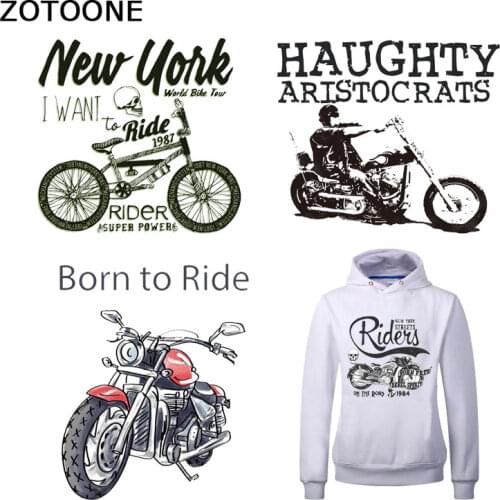 ZOTOONE Letter Patches for Clothes Motorcycle Bike Iron on Transfers for Clothing Heat Transfer Stickers Appliques Accessory E