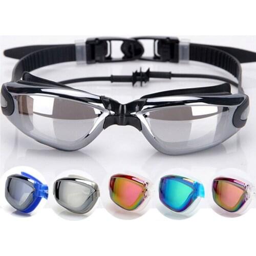 Waterproof Anti-fog Swimming Goggles With Earplug Adult Silicone Swim Pool Glasses Men Women Summer Eyewear Myopia Goggles