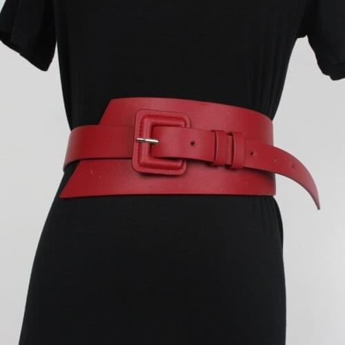 2021 Women Dress Shirt Accessories Simple And Versatile Suit Belt Waist Cover Wide Version With Corset Red Black
