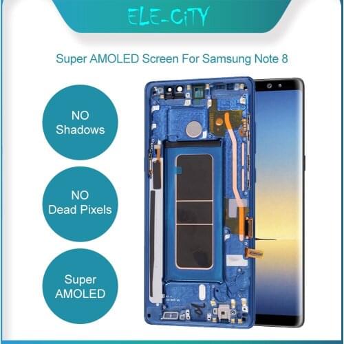 AMOLED LCD For SAMSUNG Galaxy Note 8 Super Display Touch Screen Display Digitizer Assembly Replacement Parts With Frame
