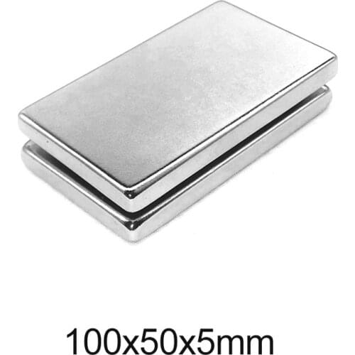 1/2PCS 100x50x5 Strong Quadrate Neodymium Magnet 100mm*50mm Powerful NdFeB Magnets 100x50x5mm Block Rare Earth Magnets 100*50*5